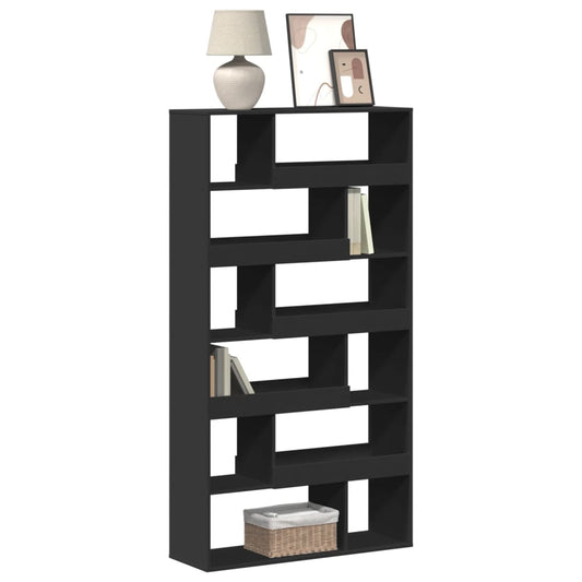 Bokhylle svart 100x33x187,5 cm konstruert tre