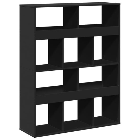 Bokhylle svart 100x33x125,5 cm konstruert tre
