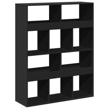 Bokhylle svart 100x33x125,5 cm konstruert tre