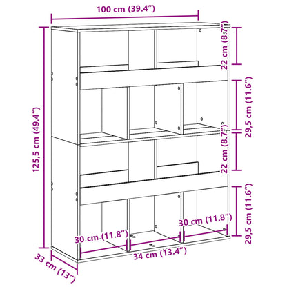 Bokhylle sonoma eik 100x33x125,5 cm konstruert tre