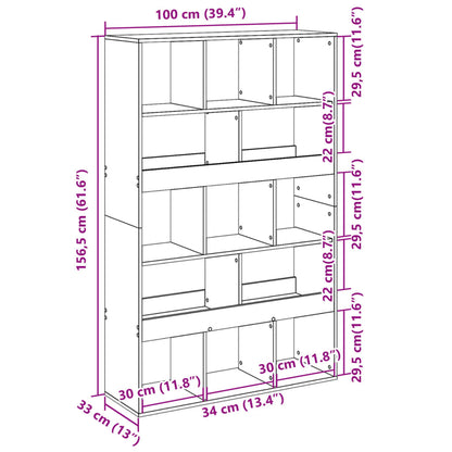 Bokhylle sonoma eik 100x33x156,5 cm konstruert tre
