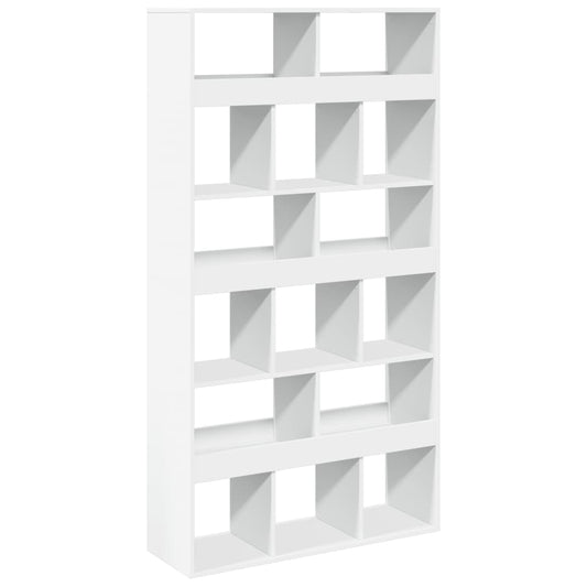 Bokhylle hvit 100x33x187,5 cm konstruert tre