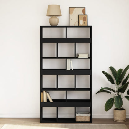 Bokhylle svart 100x33x187,5 cm konstruert tre