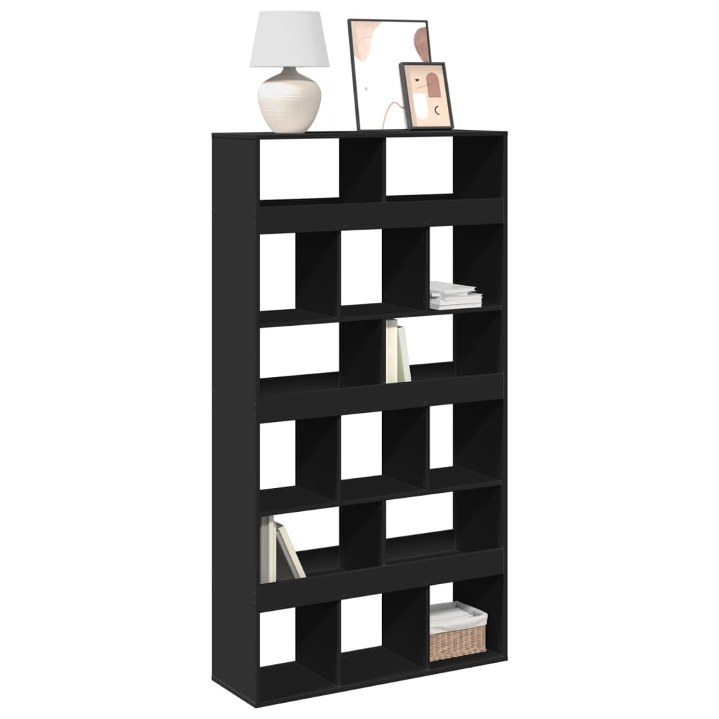 Bokhylle svart 100x33x187,5 cm konstruert tre