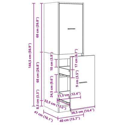 Apotekskap hvit 40x41x144,5 cm konstruert tre