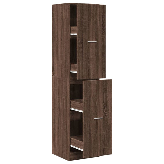 Apotekskap brun eik 40x41x174,5 cm konstruert tre