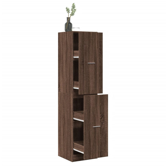 Apotekskap brun eik 40x41x174,5 cm konstruert tre