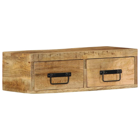 Veggmontert TV-benk 60x30x19 cm grovt heltre mangotre