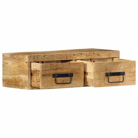Veggmontert TV-benk 60x30x19 cm grovt heltre mangotre