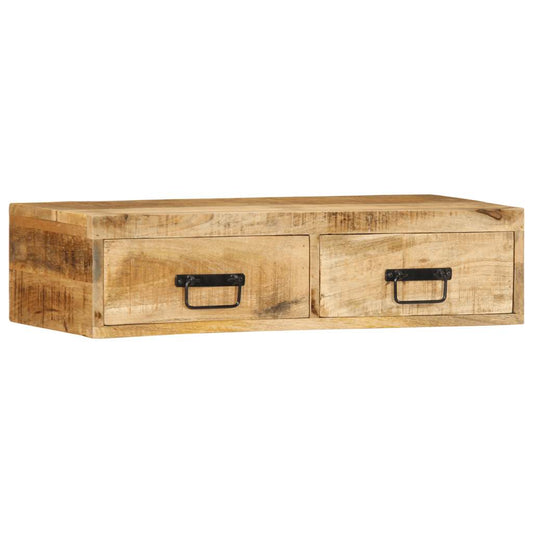 Veggmontert TV-benk 80x30x19 cm grovt heltre mangotre