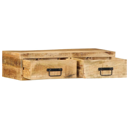 Veggmontert TV-benk 80x30x19 cm grovt heltre mangotre
