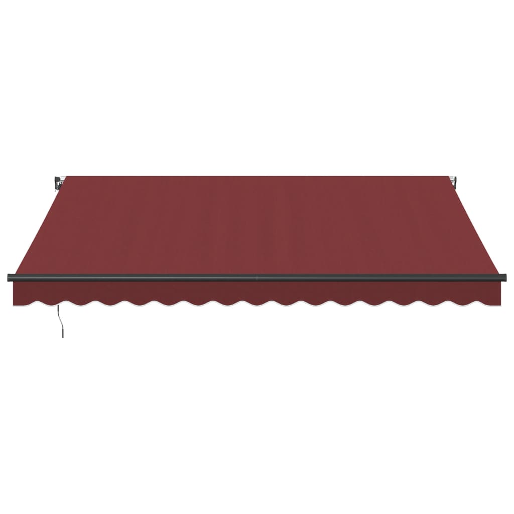 Manuell uttrekkbar markise med LED burgunder 400x300 cm