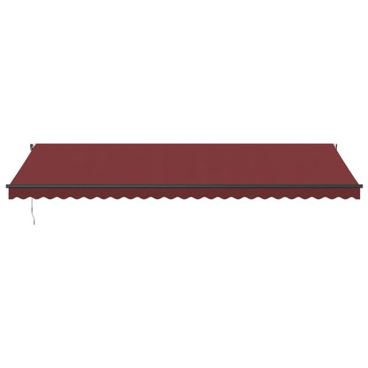 Automatisk uttrekkbar markise med LED burgunder 600x300 cm