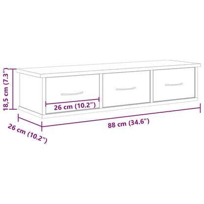 Veggskap artisan eik 88x26x18,5 cm konstruert tre