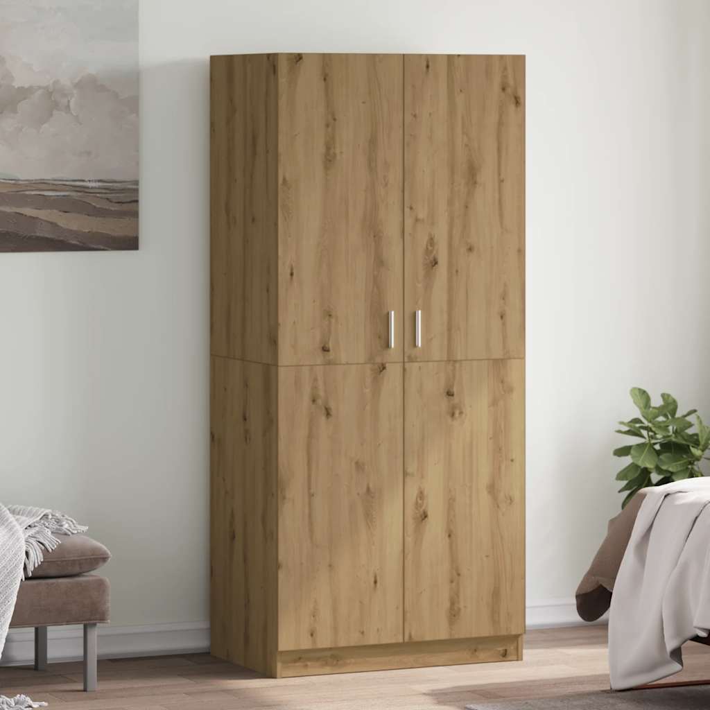 Garderobe artisan eik 80x52x180 cm konstruert tre