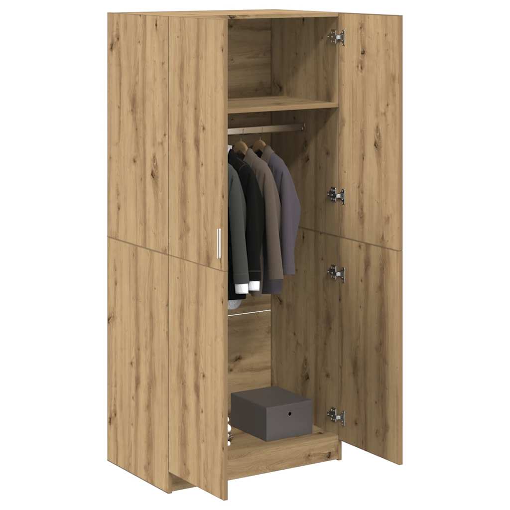 Garderobe artisan eik 90x52x200 cm konstruert tre