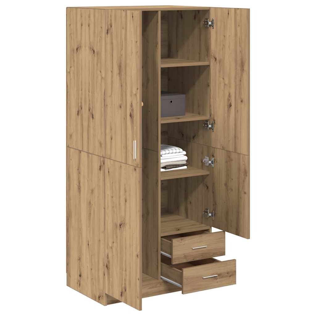 Garderobe artisan eik 80x52x180 cm konstruert tre