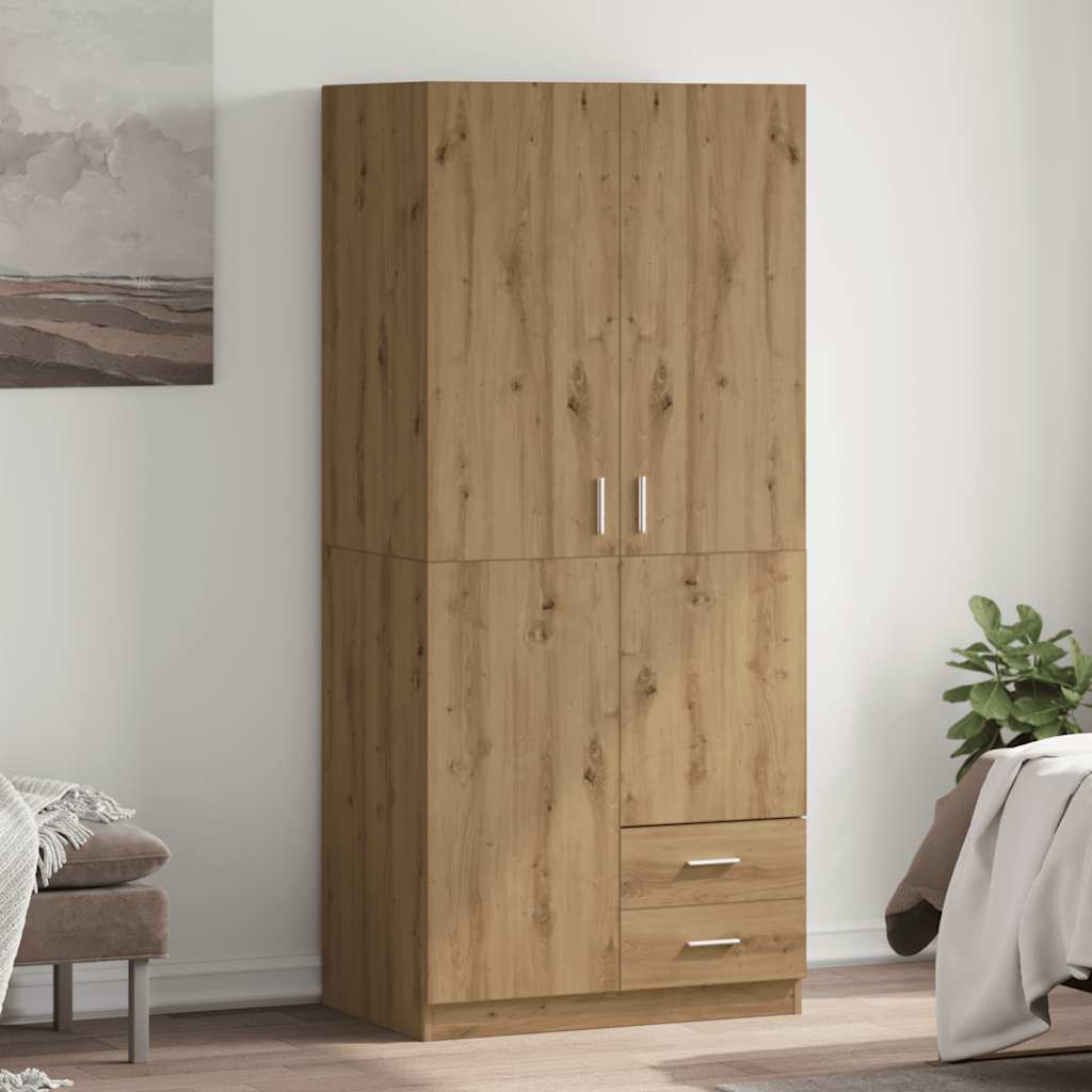 Garderobe artisan eik 80x52x180 cm konstruert tre