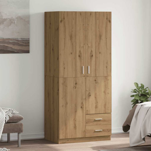 Garderobe artisan eik 80x52x180 cm konstruert tre
