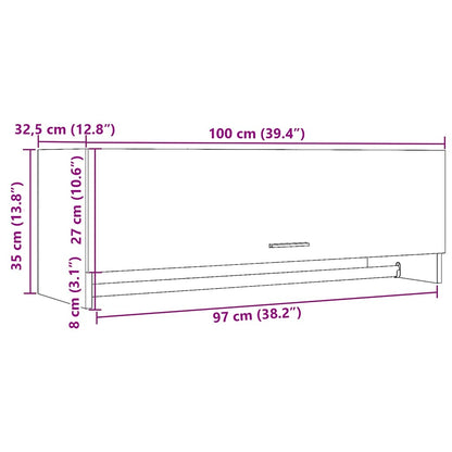 Garderobe artisan eik 100x32,5x35 cm konstruert tre