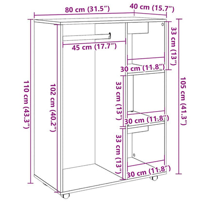 Garderobe artisan eik 80x40x110 cm konstruert tre