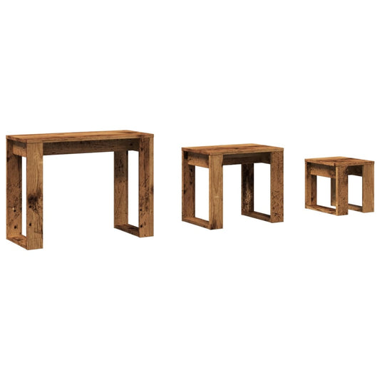 Stablebord 3 stk gammelt tre konstruert tre