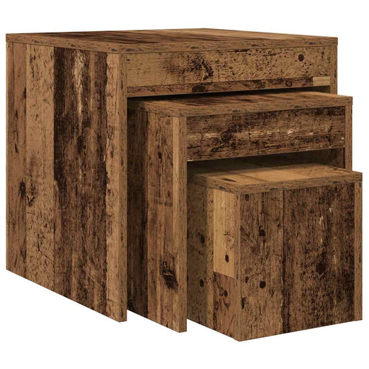 Stablebord 3 stk gammelt tre konstruert tre