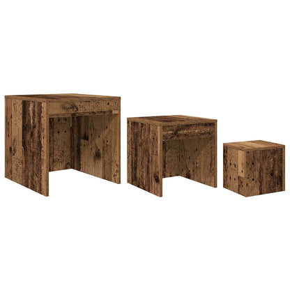Stablebord 3 stk gammelt tre konstruert tre
