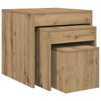 Stablebord 3 stk artisan eik konstruert tre