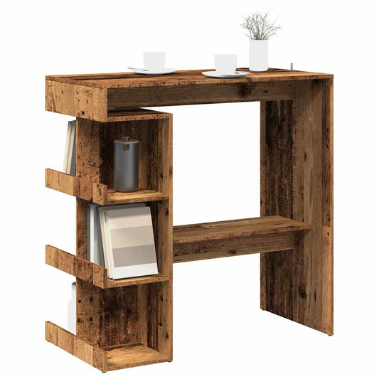 Barbord med oppbevaring gammelt tre 100x48x101,5 cm