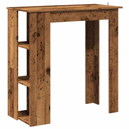 Barbord med hylle gammelt tre 102x50x103,5 cm konstruert tre