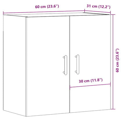 Veggskap gammelt tre 60x31x60 cm konstruert tre