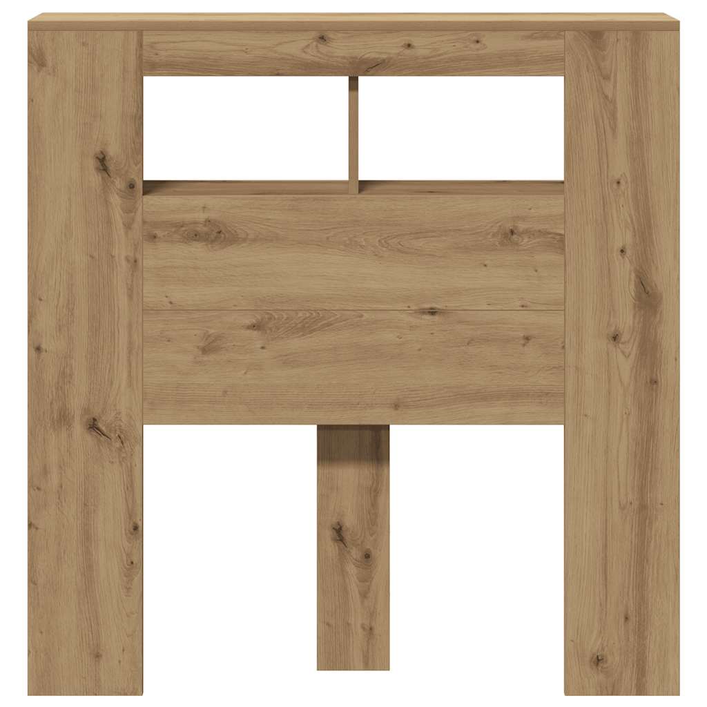 Sengegavl med LED artisan eik 100x18,5x103,5 cm konstruert tre