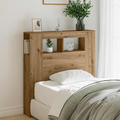 Sengegavl med LED artisan eik 100x18,5x103,5 cm konstruert tre