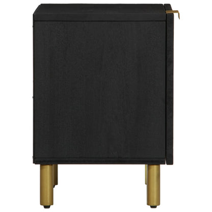 Nattbord 2 stk svart 40x33x46 cm heltre mango