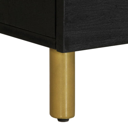 Nattbord 2 stk svart 40x33x46 cm heltre mango