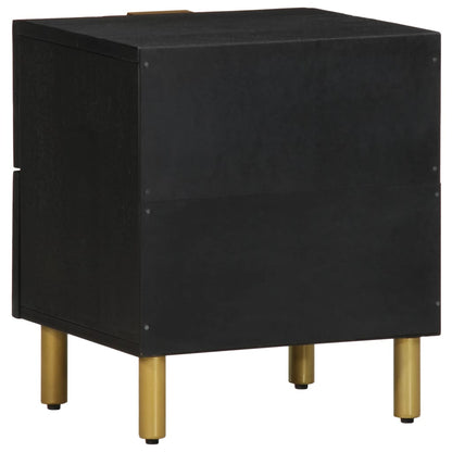 Nattbord 2 stk svart 40x33x46 cm heltre mango