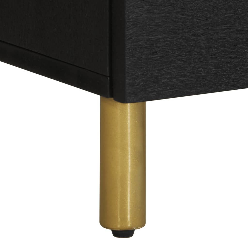 Nattbord 2 stk svart 40x33x46 cm heltre mango