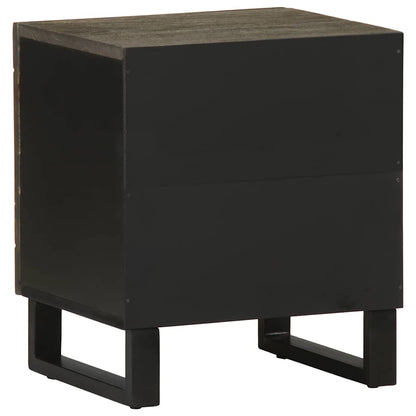 Nattbord 2 stk svart 40x33x46 cm heltre mango