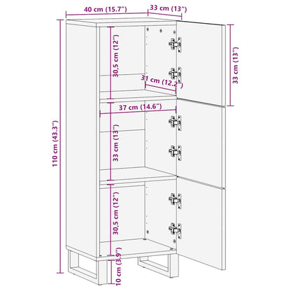 Highboard svart 40x33x110 cm heltre mango
