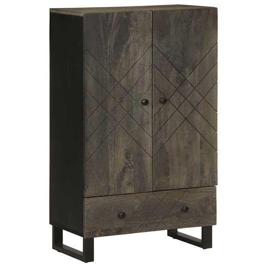 Highboard svart 60x33x100 cm heltre mango