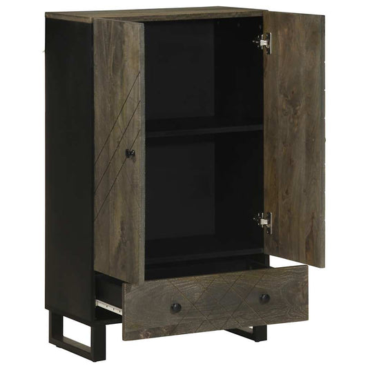 Highboard svart 60x33x100 cm heltre mango