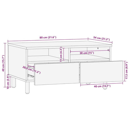 Kaffebord 80x54x40 cm Massivt Akasietre