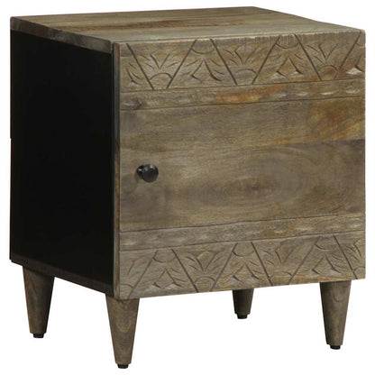 Nattbord 2 stk lysegrå 40x33x46 cm heltre mango