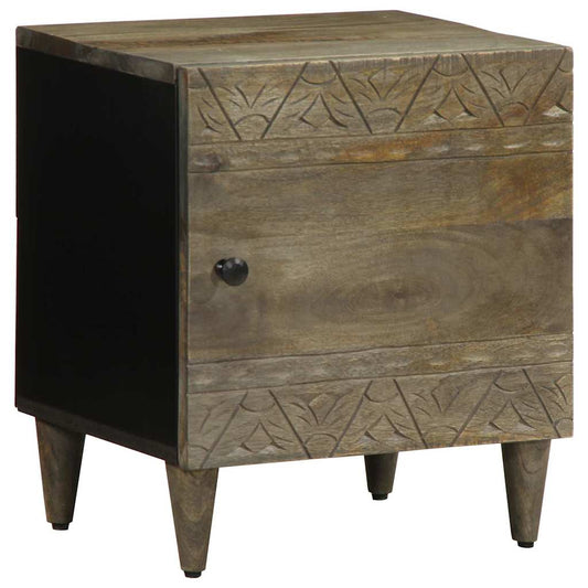 Nattbord 2 stk lysegrå 40x33x46 cm heltre mango