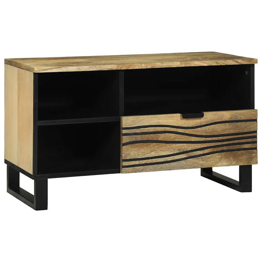 Media lagringsskap Brun 80 x 33.5 x 46 cm heltre mango