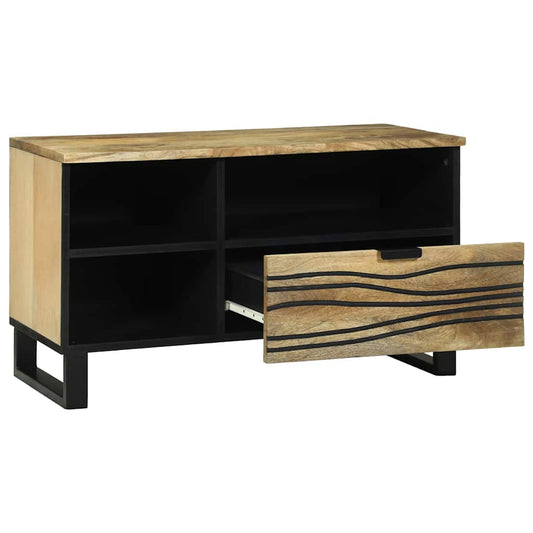 Media lagringsskap Brun 80 x 33.5 x 46 cm heltre mango