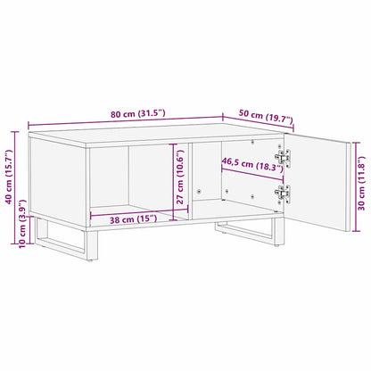 Kaffebord 80 x 50 x 40 cm - Massivt mangotre og konstruert tre