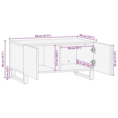 Kaffebord - 80 x 50 x 40 cm, laget av massivtre og bygget tre.