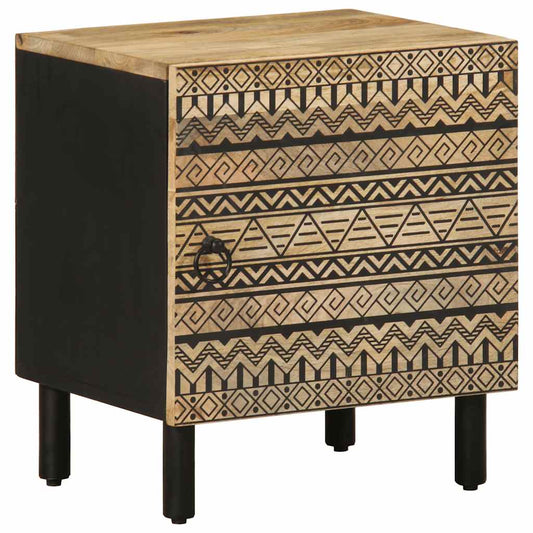 Nattbord 2 stk svart 40x33,5x46 cm grovt heltre mangotre